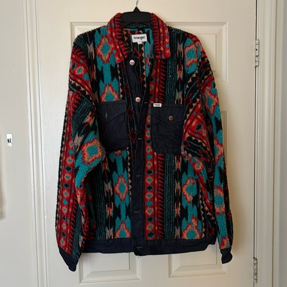 Limited Edition Wrangler Sherpa Button-down Checotah Jacket size L - Picture 1 of 4